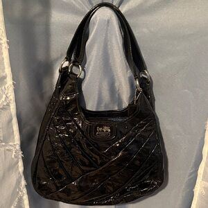 Coach Shiny Black Shoulder Bag